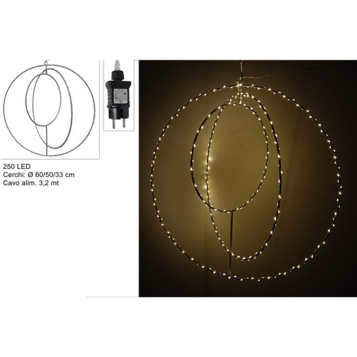 CERCHIO 3D D60 250LED METALLO